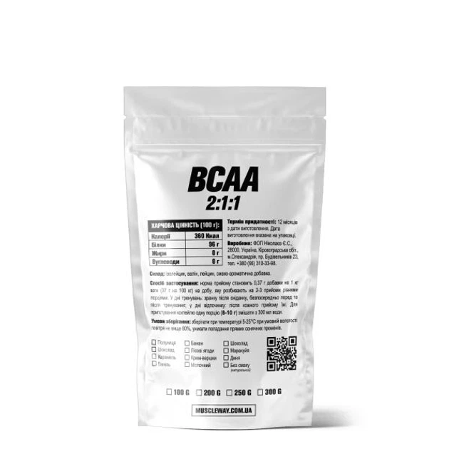 Аминокислотный комплекс MuscleWay BCAA 2:1:1 без сахара на 10 порций 100 г Лесные ягоды (21-125-bcaa-mw-rs100.ly) - Фото 2 Аминокислотный комплекс MuscleWay BCAA 2:1:1 без сахара на 10 порций 100 г Лесные ягоды (21-125-bcaa-mw-rs100.ly) - изображение 2