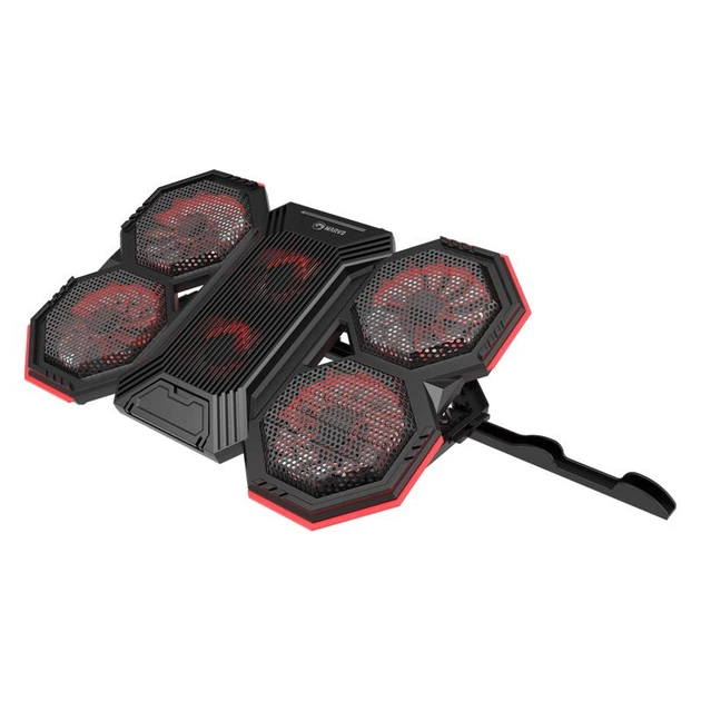 Подставка для ноутбука с охлаждением и подсветкой MARVO FN-41 CoolingPad с регулировкой угла наклона 2USB, 9-17.3" Black - изображение 3