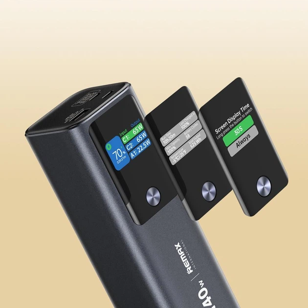 Повербанк для ноутбука Remax RPP-662 25200 mAh 140W +22.5W Портативний зовнішній акумулятор PowerBank зі швидкою зарядкою Blue - Фото 6 Повербанк для ноутбука Remax RPP-662 25200 mAh 140W +22.5W Портативний зовнішній акумулятор PowerBank зі швидкою зарядкою Blue - зображення 6