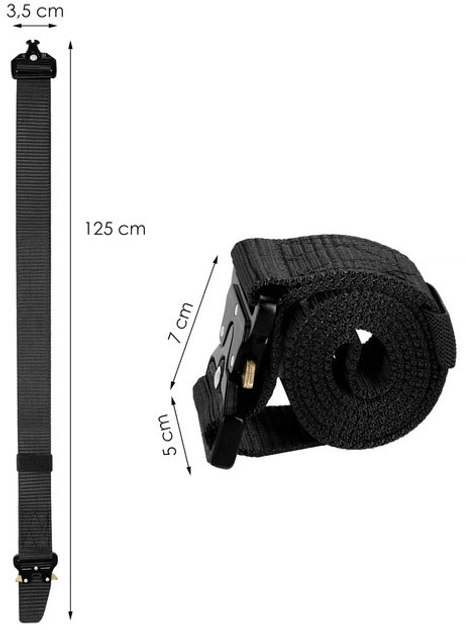 Pas taktyczny wojskowy Springos z klamrą 125 cm Czarny (5907719439389) - obraz 14