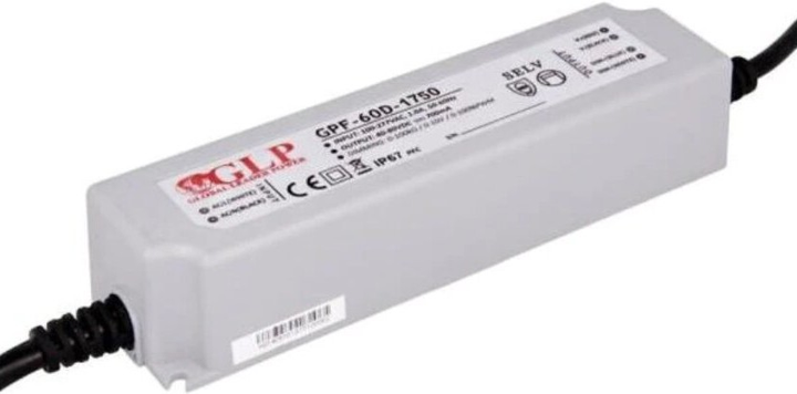 Блок живлення GLP LED Driver Constant Current 60 Вт 1750 мА, 20 - 36 VDC GPF-60D-1750 (5902135146354) - зображення 1