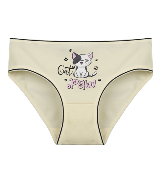 Трусы слипы для девочки с принтом Cat Paw - Donella - 415035 - 86-92 см - Желтый - Фото 1 Трусы слипы для девочки с принтом Cat Paw - Donella - 415035 - 86-92 см - Желтый - изображение 1
