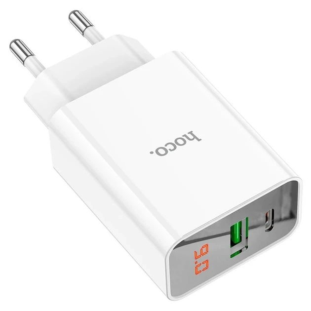 Зарядний пристрій для телефона Hoco C100A 20W швидке заряджання USB Type-C адаптер білий - Фото 2 Зарядний пристрій для телефона Hoco C100A 20W швидке заряджання USB Type-C адаптер білий - зображення 2
