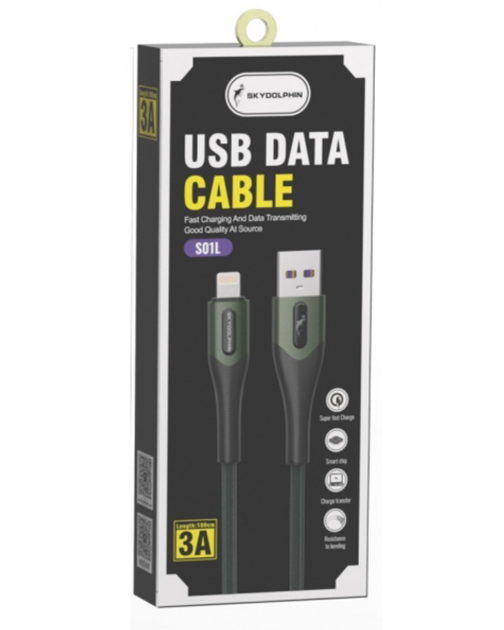 Кабель для зарядки и синхронизации SkyDolphin S01L Lightning USB кабель 1 м синий - Фото 4 Кабель для зарядки и синхронизации SkyDolphin S01L Lightning USB кабель 1 м синий - изображение 4