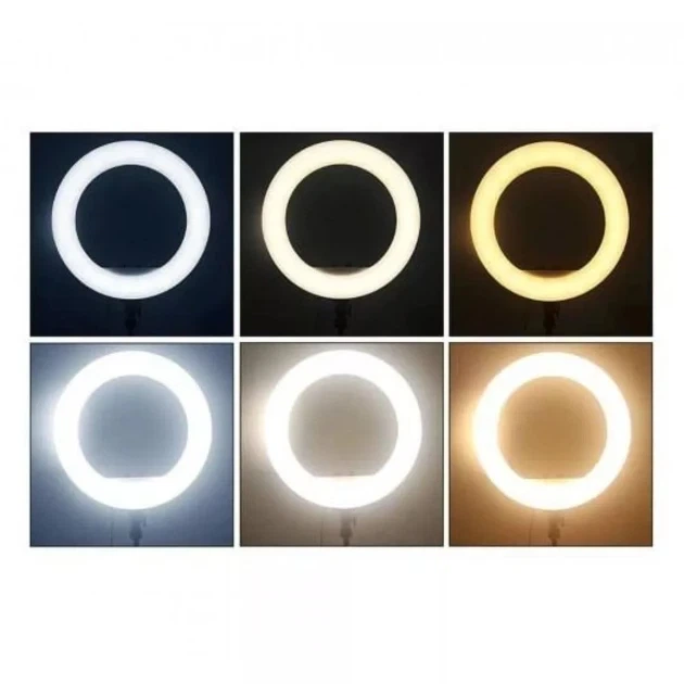 Лампа кольцевая для съемки Ring Light LJJ-22 56 см 480 LED диодов с пультом и адаптером Touch Switch черная - изображение 7