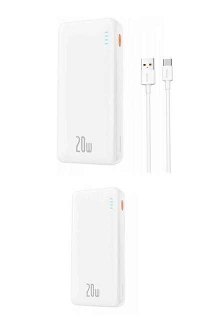 Павербанк для заряджання пристроїв Baseus Airpow Quick Charge 20000 mAh 20W, білий - Фото 8 Павербанк для заряджання пристроїв Baseus Airpow Quick Charge 20000 mAh 20W, білий - зображення 8