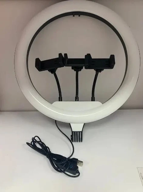 Лампа кольцевая для фото и видео Ring Fill Light QX-360, 36 см, LED, черная, с тремя держателями для смартфона - Фото 6 Лампа кольцевая для фото и видео Ring Fill Light QX-360, 36 см, LED, черная, с тремя держателями для смартфона - изображение 6