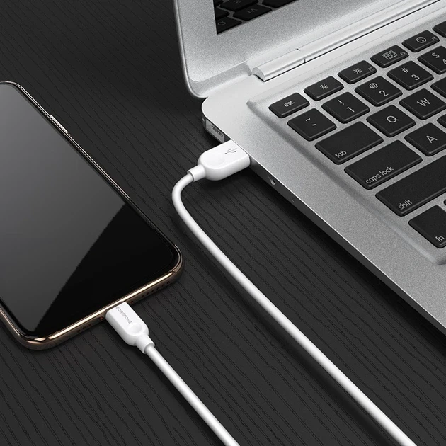 Зарядный кабель Borofone BX14 Lightning to USB 3 м 2.4A для iPhone и устройств iOS белый - Фото 5 Зарядный кабель Borofone BX14 Lightning to USB 3 м 2.4A для iPhone и устройств iOS белый - изображение 5