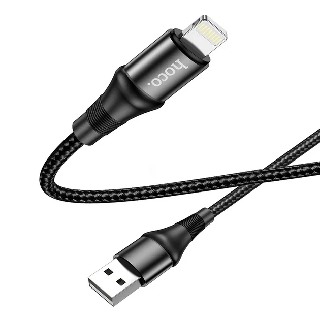 Кабель для заряджання та передачі даних HOCO X50 Lightning 2.4A 1 м для iPhone чорний - зображення 4