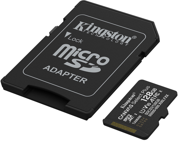 Карта пам'яті Kingston Canvas Select Plus Gen3 microSDXC 128GB Class 10 UHS-I U1 V10 A1 + SD-adapter (SDCS3/128GB) - зображення 2