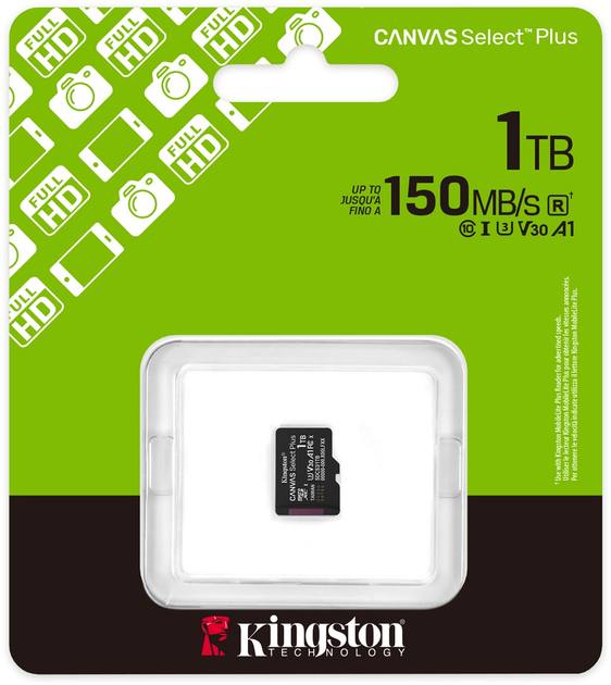 Karta pamięci Kingston Canvas Select Plus Gen3 microSDXC 1TB Class 10 UHS-I U3 V30 A1 (SDCS3/1TBSP) - obraz 7