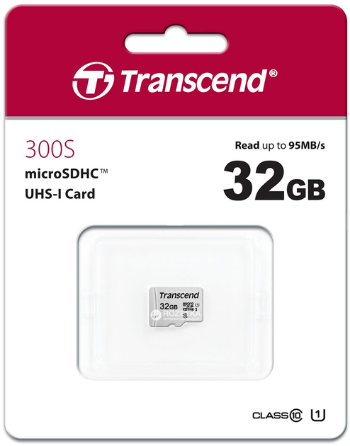 Карта памʼяті Transcend MicroSDHC 300S 32GB Class 10 UHS-I U1 no adapter (TS32GUSD300S) - зображення 2