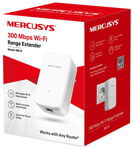 Wzmacniacz sygnału Mercusys ME10 WiFi4 / 100Mbit/s (6957939000301) - obraz 5