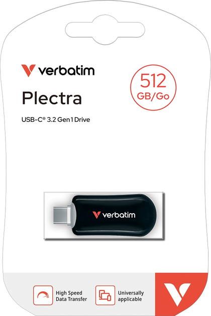 Флеш памʼять USB Verbatim Plectra 512GB USB Type-C Black (0023942302278) - зображення 4