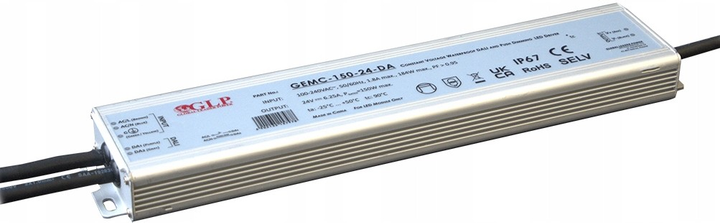 Блок живлення GLP LED Driver 150 Вт 24 В, 6.25A CV DALI2 GEMC-150-24-DA (5902135157978) - зображення 1