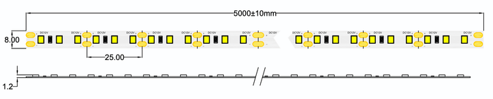 Profesjonalna tasma LED MW Lighting HQS 9.6 W/m 12V 120LED 6500K IP33 50m (5902135156742) - obraz 3