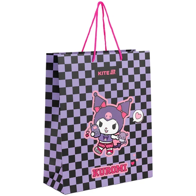Пакет паперовий подарунковий Kite Kuromi HK25-266-2, 26х32см - Фото 1 Пакет паперовий подарунковий Kite Kuromi HK25-266-2, 26х32см - зображення 1