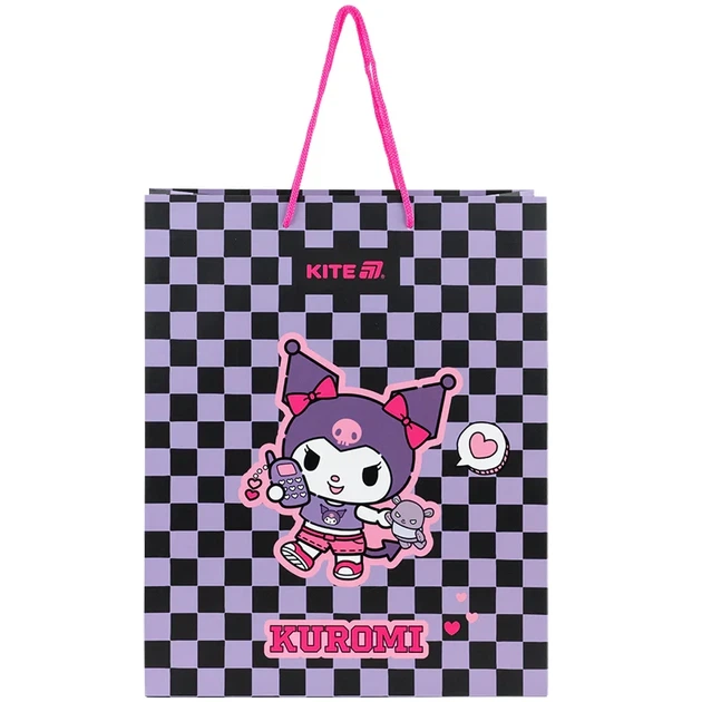 Пакет паперовий подарунковий Kite Kuromi HK25-266-2, 26х32см - Фото 2 Пакет паперовий подарунковий Kite Kuromi HK25-266-2, 26х32см - зображення 2