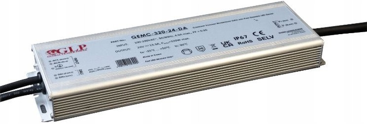 Блок живлення GLP LED Driver 320 Вт, 24 В, 13.3A CV DALI2 GEMC-320-24-DA (5902135157992) - зображення 1
