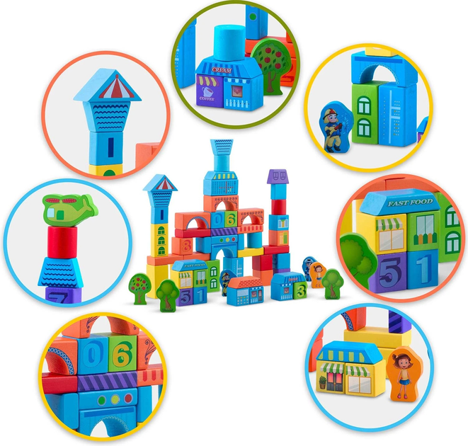 Конструктор дерев'яний Ricokids RK-871 787101 100 елементів (5903890623258) - зображення 6