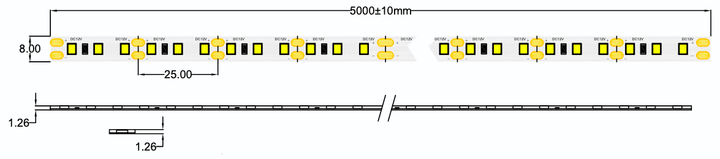 Profesjonalna tasma LED MW Lighting HQS 9.6 W/m 12V 120LED 4000K IP64 5m (5902135156766) - obraz 3