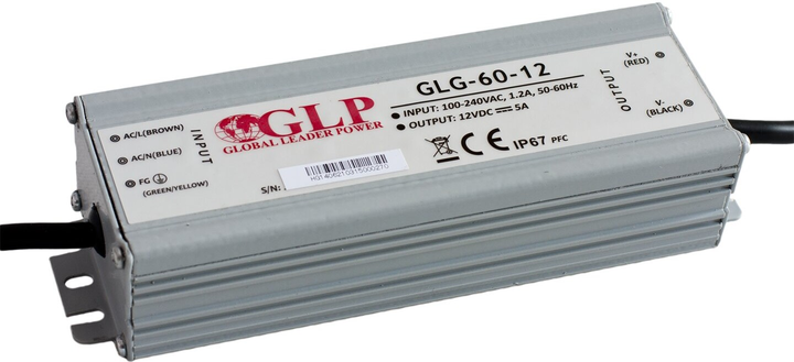 Блок живлення GLP LED Driver Constant Voltage PFC 60 Вт, 12 В, 5A GLG-60-12 (5902135137543) - зображення 1
