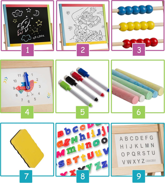 Tablica magnetyczna do rysowania Ricokids 780100 Wielokolorowa (5908220476535) - obraz 6