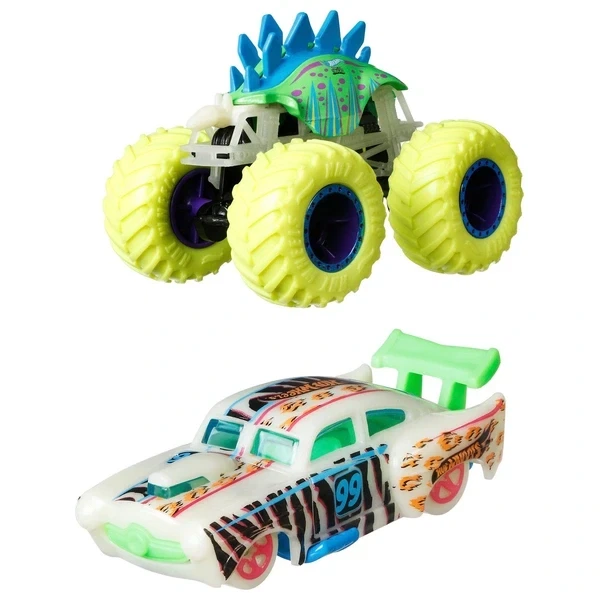 Набір з 10 машинок і монстр-траків, що світяться в темряві Hot Wheels Monster Trucks Glow in the Dark (HCB57) - зображення 7