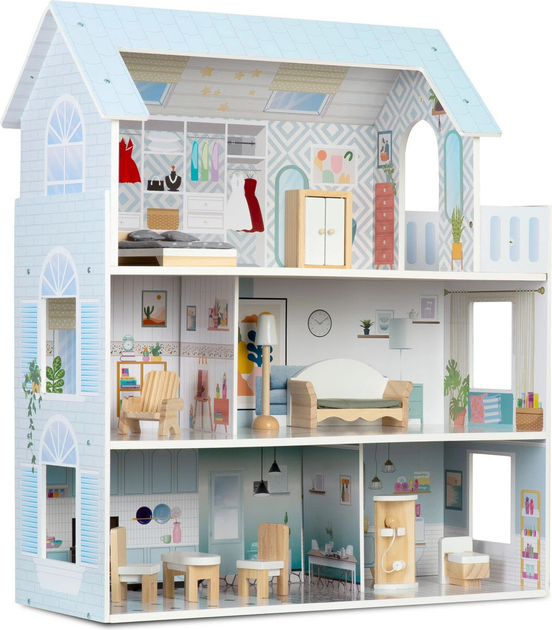 Drewniany domek dla lalek Ricokids 3-piętrowy RK-878 787801 (5903890623340) - obraz 2