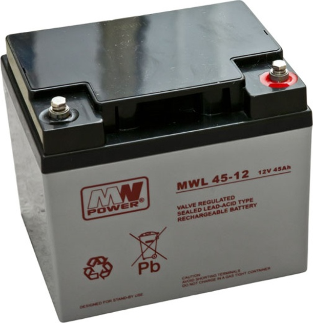 Akumulator MW Power VRLA AGM MWL 45-12 12V 45Ah (5901885207575) - obraz 1