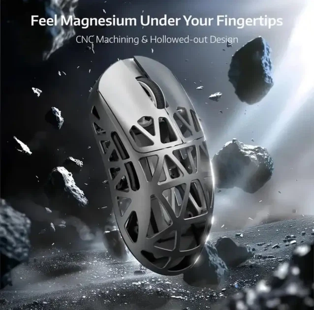 ІГРОВА Бездротова Миша ATTACK SHARK R2 Magnesium 8k PAW3950 8000 Гц Сплав магнію - изображение 4