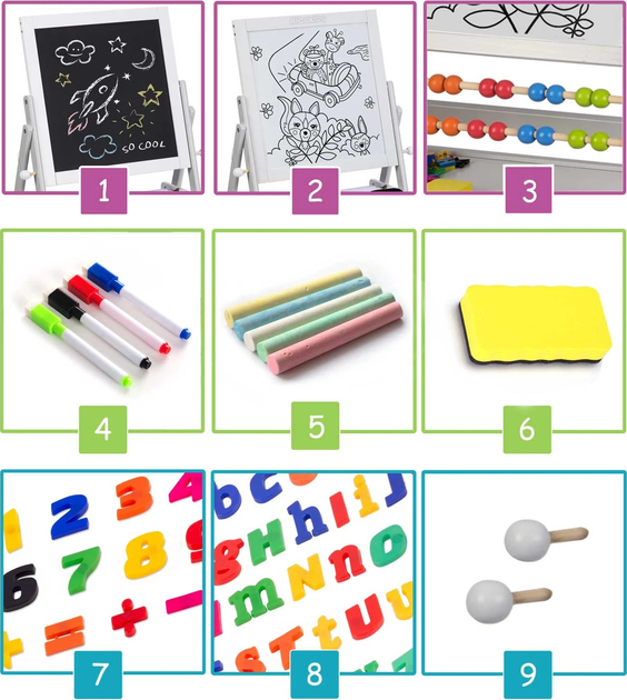 Tablica magnetyczna do malowania Ricokids Szara (5908220476504) - obraz 8