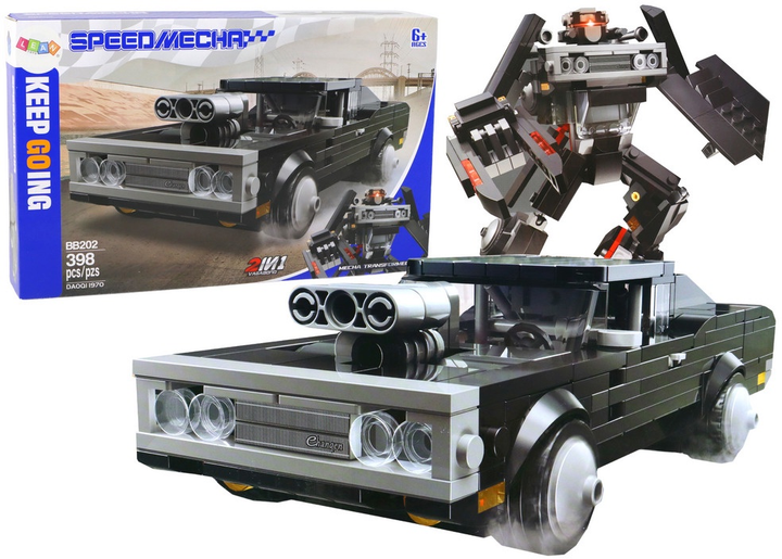 Klocki konstrukcyjne LeanToys Pojazd sportowy/Robot 398 elementów 16563 (5905884450727) - obraz 2