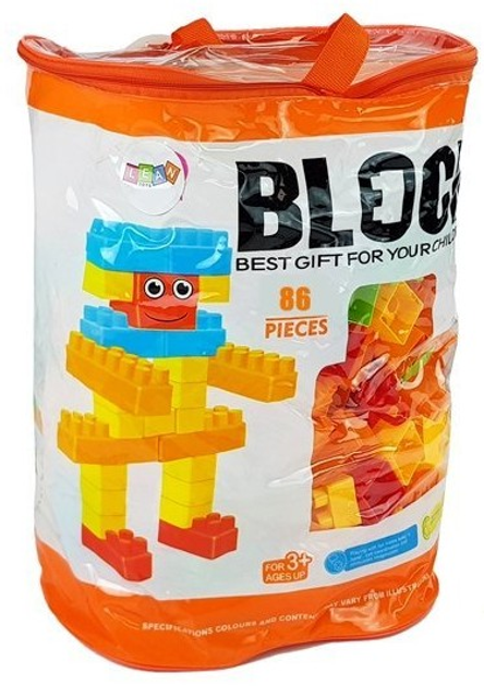 Klocki konstrukcyjne LeanToys w torbie 86 elementów 6965 (5905214979300) - obraz 1