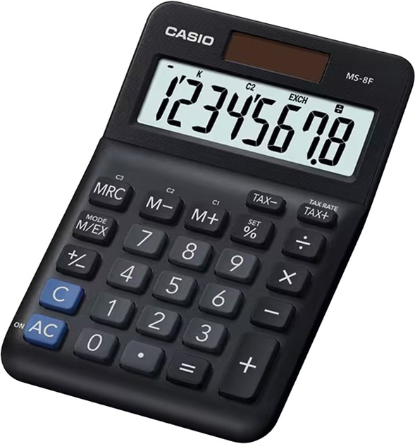 Калькулятор настільний Casio 8 розрядів Black (4549526615382) - зображення 1