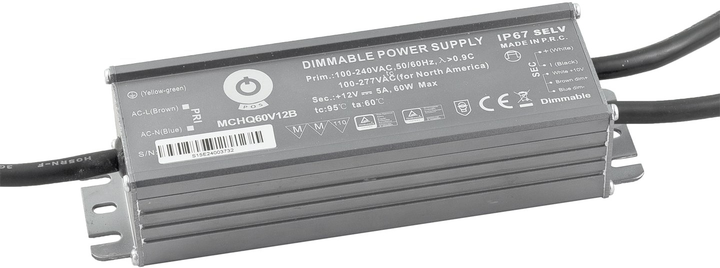 Блок живлення POS LED Driver 24 В, 2.5A, 60 Вт MCHQ60V24B-SC (5902135119129) - зображення 1