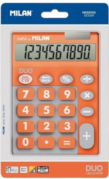 Калькулятор електронний Milan Touch Duo 10-розрядний Orange (8411574045090) - зображення 2