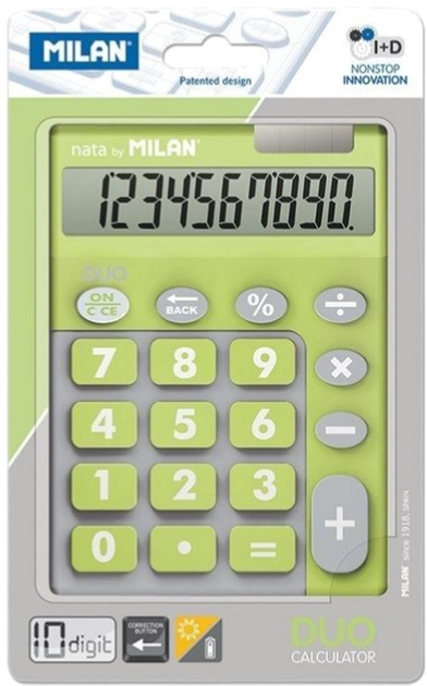 Калькулятор електронний Milan Touch Duo 10-розрядний Green (8411574045113) - зображення 2