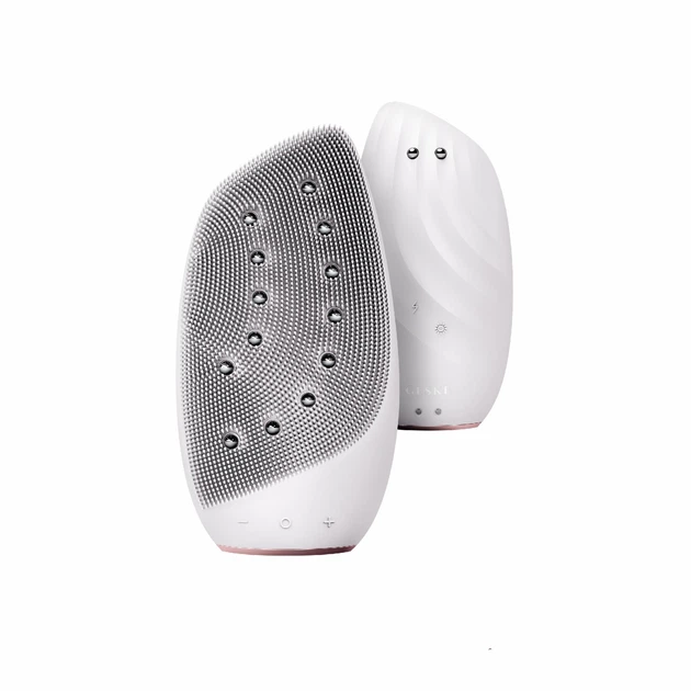 Очищающая щетка для лица GESKE Sonic Thermo Facial Brush&Face-Lifter 8в1 жемчужная - изображение 3