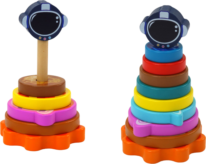 Piramidka edukacyjna Lean Toys drewniana 10 elementów (5905991007715) - obraz 3