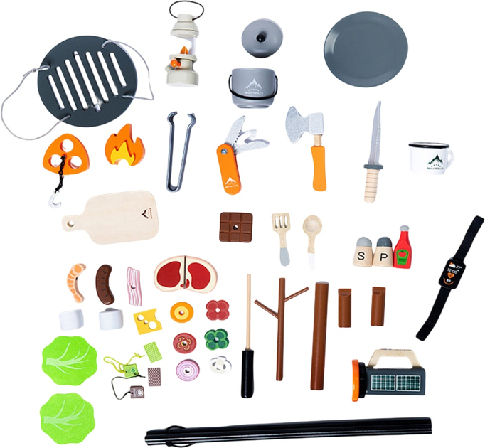 Zestaw do zabawy dla dzieci Lean Toys do biwakowania drewniany 45 elementów (5905991043881) - obraz 4
