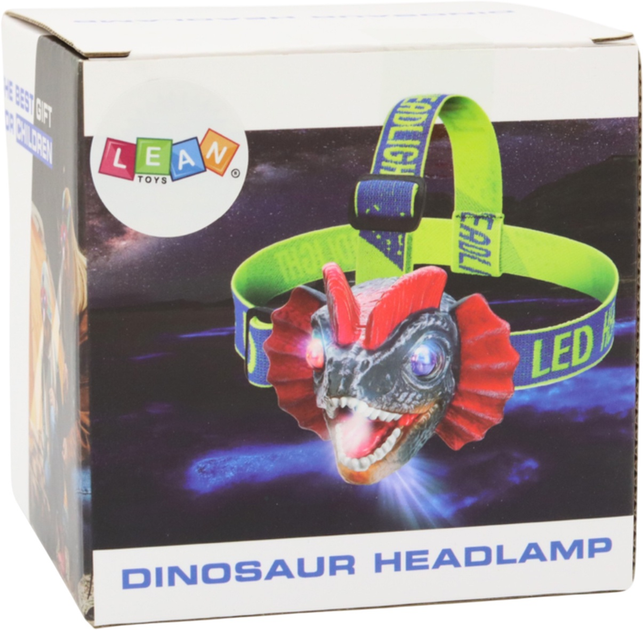 Latarka czołowa Lean Toys Dinosaur z regulowaną opaską (5905991006565) - obraz 2