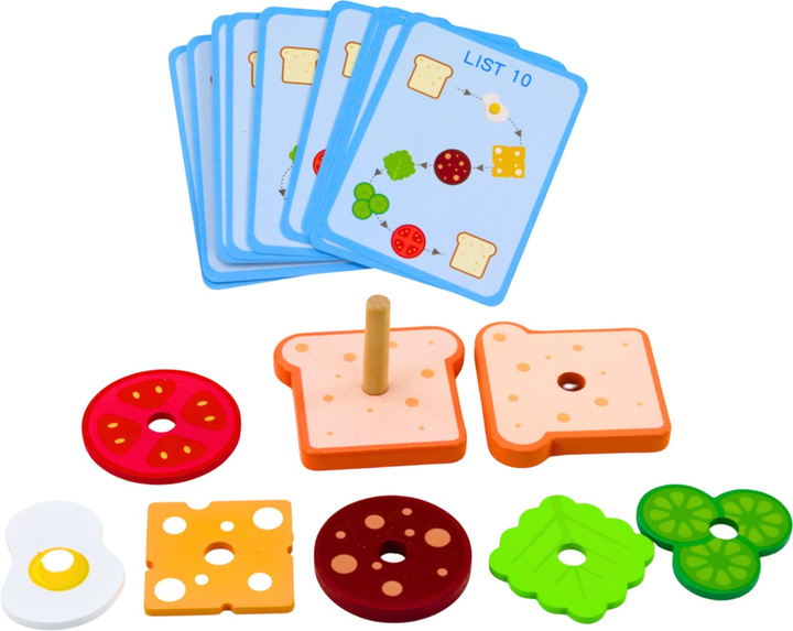 Zestaw do zabawy dla dzieci Lean Toys Kanapka drewniana 8 elementów (5905991028161 / 5905991028444) - obraz 4