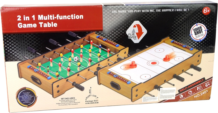 Стіл для гри Lean Toys 2 в 1 Настільний футбол і аерохокей 60.5 x 51 x 10 см (5905679072271) - зображення 2