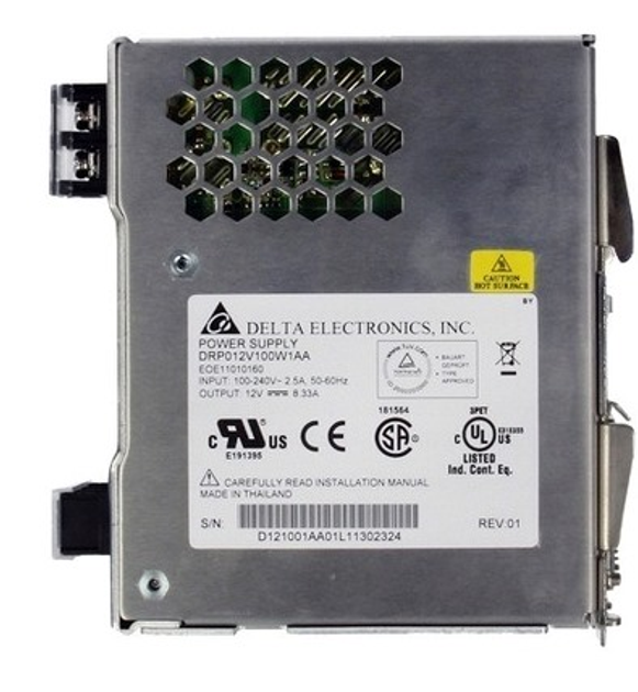 Zasilacz Delta w szafce nasciennej DELTA LED DRP 12V 8.33A 100W na szynę DIN w plastikowej obudowie (DRP012V100W1AA) - obraz 2