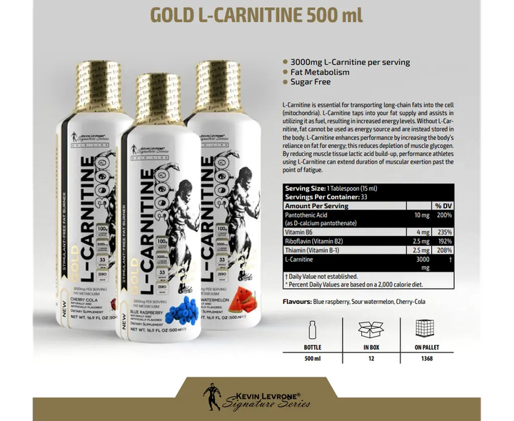 Рідкий L-Карнітин Gold L-Carnitine Kevin Levrone 3000 мг - 500 мл Кавун (5903719231190) - зображення 2