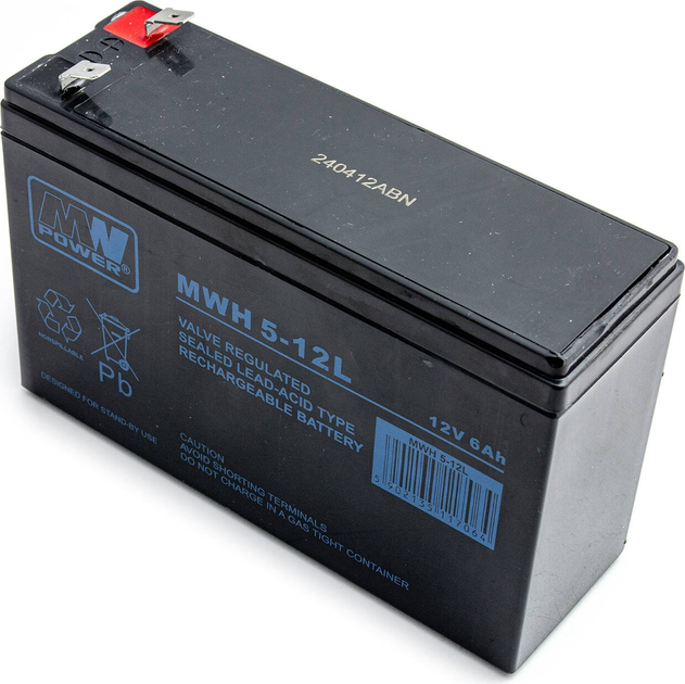 Akumulator MW Power VRLA AGM MWH 5-12L 12V 6Ah (5902135117064) - obraz 1