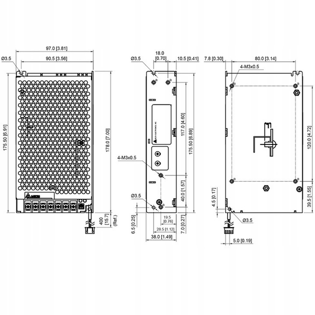 Zasilacz awaryjny Delta 24V - 28V 150W 5.5A Buforowy z modułem UPS do akumulatora (PMU-27V155WCCA) - obraz 3
