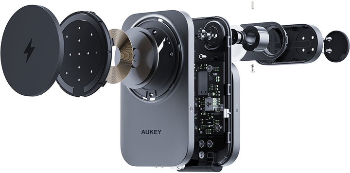 Індукційний зарядний пристрій Aukey LC-MC312 MagFusion Z Qi2 3в1 15W - зображення 4