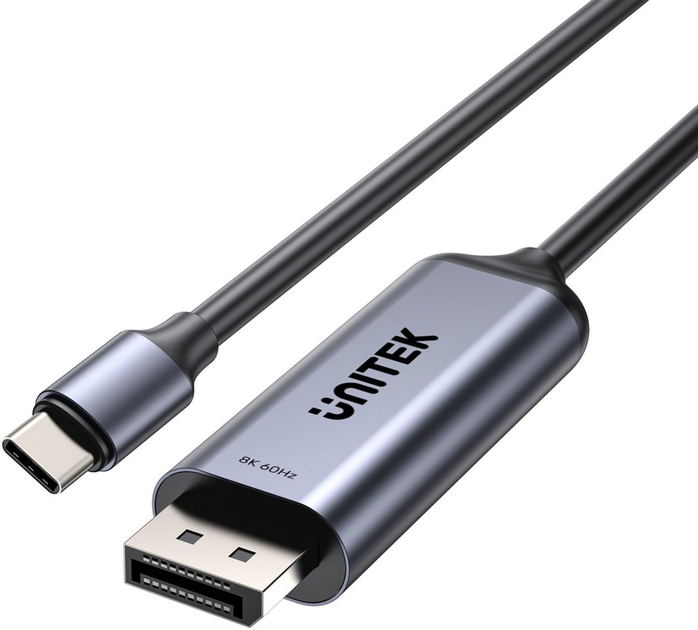 Кабель Unitek Bidirectional USB Type-C - DisplayPort 1.4 8K 60 Гц 1.5 м Black (V1423DGY01) - зображення 2